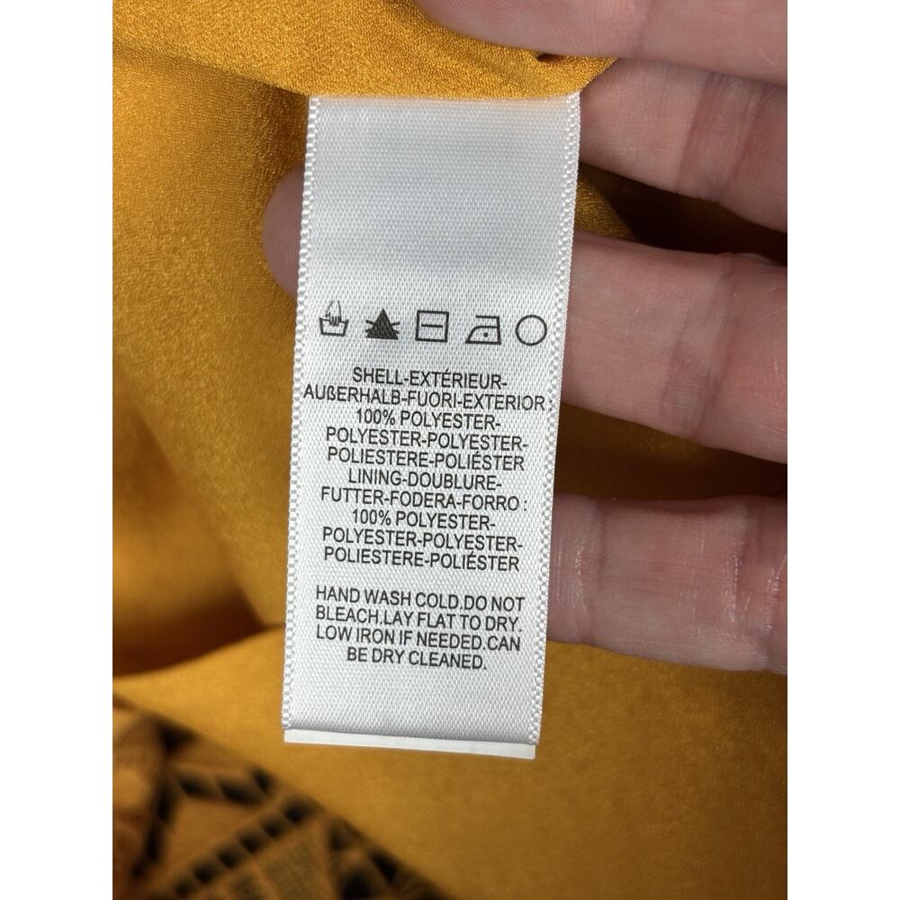 Dress the Population Brenna Midi Cocktail Dress Honey Yellow Gold Size Medium - Picture 12 of 15